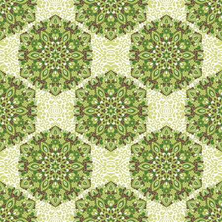 Seamless background with abstract ethnic pattern. Vector illustration.のイラスト素材