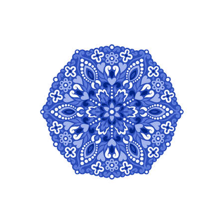 Abstract Flower Mandala. Decorative ethnic element for design. Vector illustration.のイラスト素材