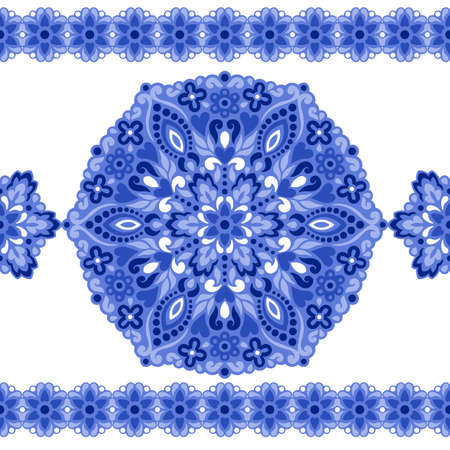 Seamless background with abstract ethnic pattern. Vector illustration.のイラスト素材