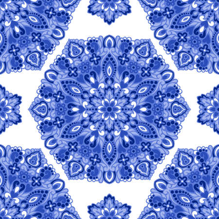 Seamless background with abstract ethnic pattern. Vector illustration.のイラスト素材