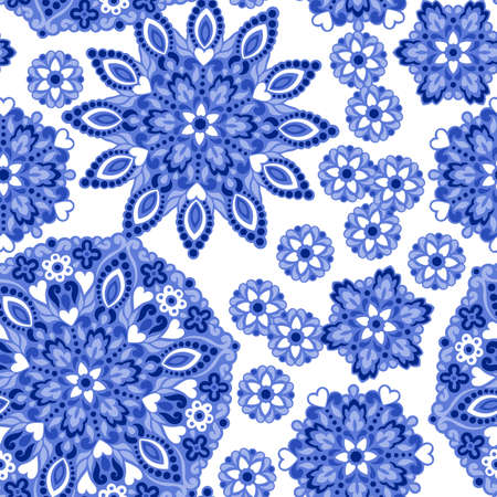 Seamless background with abstract ethnic pattern. Vector illustration.のイラスト素材