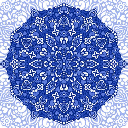 Abstract Flower Mandala. Decorative ethnic element for design. Vector illustration.のイラスト素材
