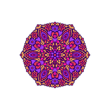 Abstract Flower Mandala. Decorative ethnic element for design. Vector illustration.のイラスト素材