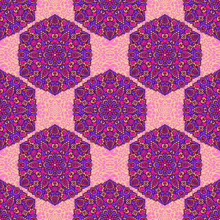 Seamless background with abstract ethnic pattern. Vector illustration.のイラスト素材