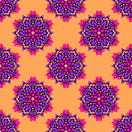 Seamless background with abstract ethnic pattern. Vector illustration.のイラスト素材