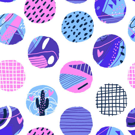 Polka dot seamless pattern. Abstract textured circle elements. Modern vector backgroundのイラスト素材