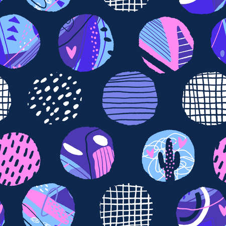 Polka dot seamless pattern. Abstract textured circle elements. Modern vector backgroundのイラスト素材