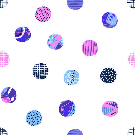 Polka dot seamless pattern. Abstract textured circle elements. Modern vector backgroundのイラスト素材