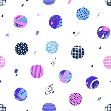 Polka dot seamless pattern. Abstract textured circle elements. Modern vector backgroundのイラスト素材