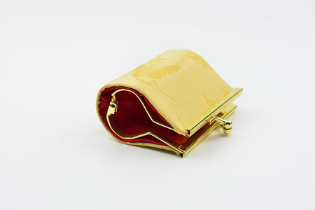 Small purse for girls. Pouch for girls. China pouch. Yellow color. Gold pouch for money.