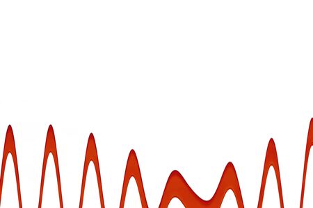 Red waves abstract composition, illustration on the white backgroundの写真素材