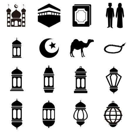 Islamic icon set vector sign symbolのイラスト素材