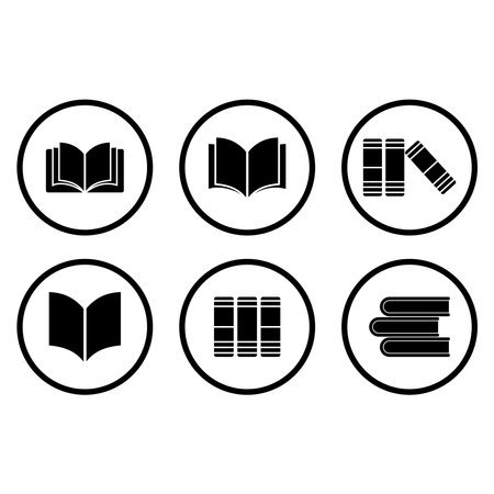 book and library icon set vector sign symbolのイラスト素材