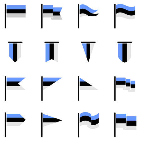 Estonia flags icon vector symbol illustration white backgroundのイラスト素材