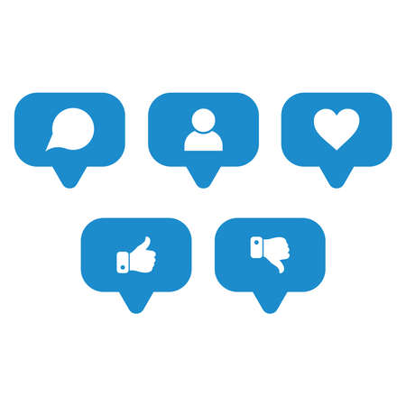 social media notification icon vector symbol isolated illustration white backgroundのイラスト素材