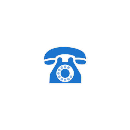 telephone icon vector symbol of telecommunication isolated illustration white backgroundのイラスト素材
