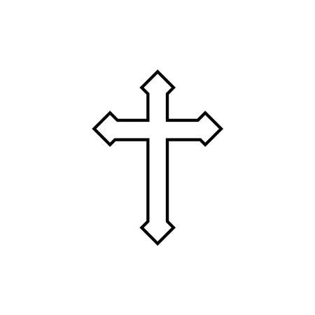 religion christian cross icon vector symbol isolated illustration white backgroundのイラスト素材