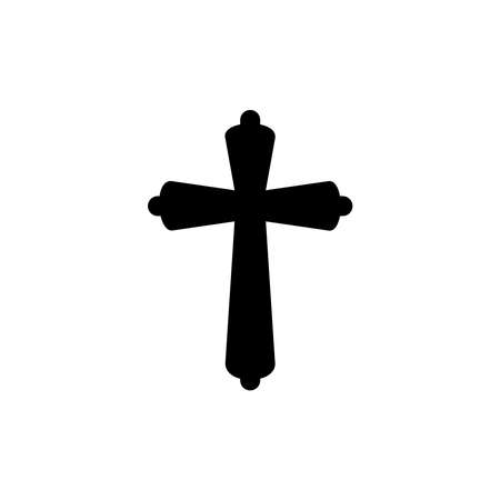 religion christian cross icon vector symbol isolated illustration white backgroundのイラスト素材