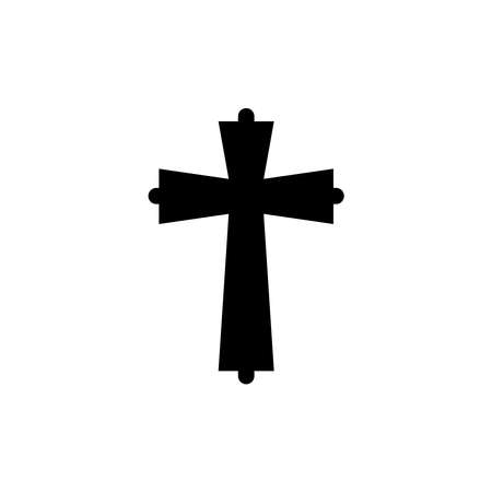 religion christian cross icon vector symbol isolated illustration white backgroundのイラスト素材