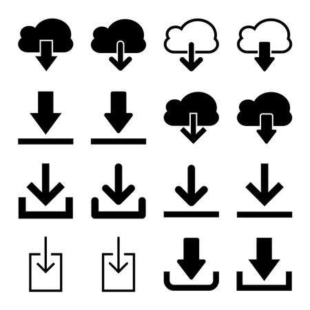 download icon set vector symbol isolated illustration white backgroundのイラスト素材