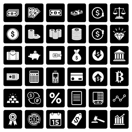 business and finance icon set vector sign symbolのイラスト素材