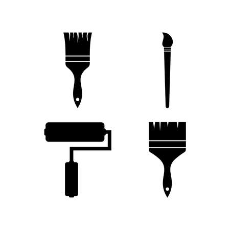 paint brush, paint roller icon vector symbolのイラスト素材