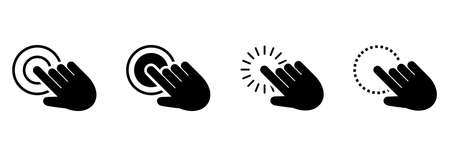 hand cursor icon, hand cursor vectorのイラスト素材
