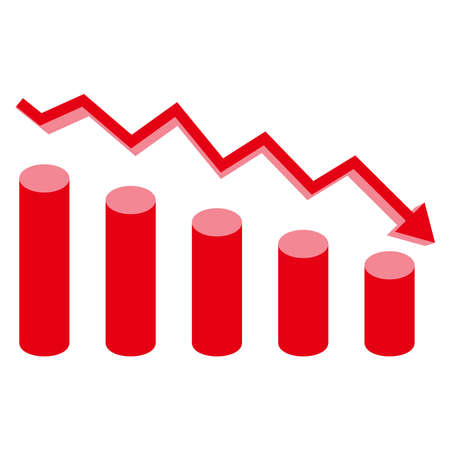 bearish graphic icon, bearish graphic vector sign symbolのイラスト素材
