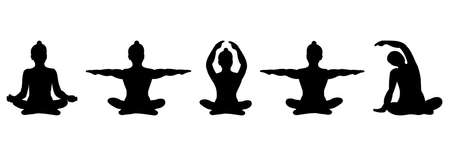 yoga gymnastic movement people icon vector symbol illustrationsのイラスト素材