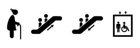 people accessibility sign icon set vector symbol illustrations isolated white backgroundのイラスト素材