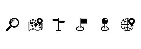 map icon set, map vector set sign symbol