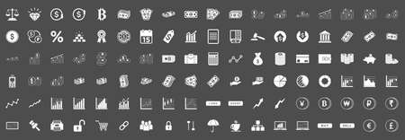 business and finance icon set vector sign symbolのイラスト素材