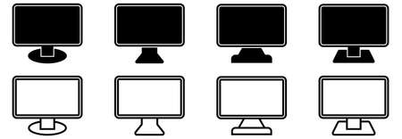 monitor icon, monitor vector illustrationsのイラスト素材