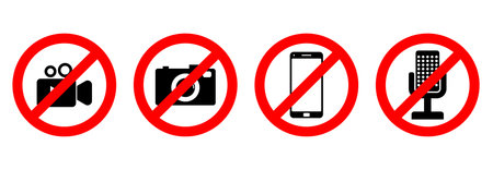 red prohibitions sign icon, red prohibitions vector, red prohibitions symbolのイラスト素材