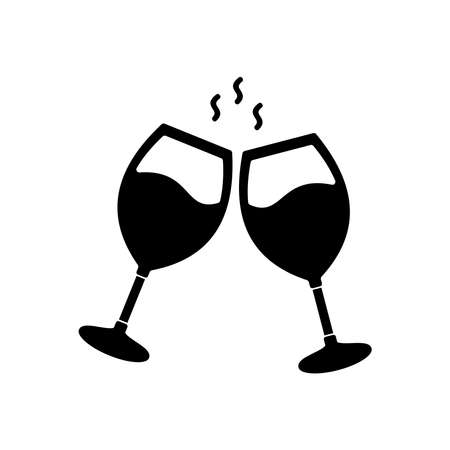 wine bottle and wine glass icon set vector sign symbolのイラスト素材