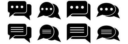 chat icon set vector sign symbolのイラスト素材