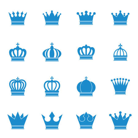 crown icon set vector sign symbolのイラスト素材