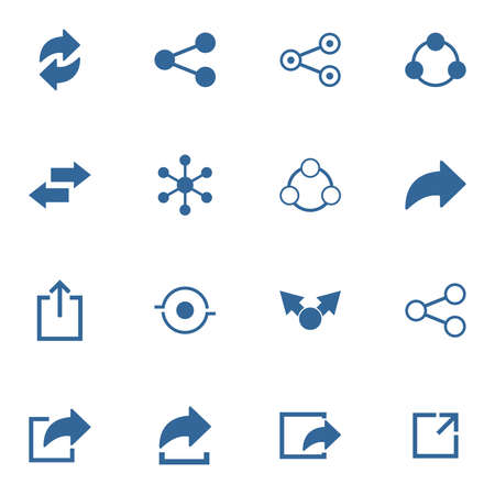 share icon set, share vector set illustrationsのイラスト素材