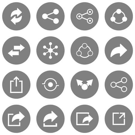 share icon set, share vector set illustrationsのイラスト素材
