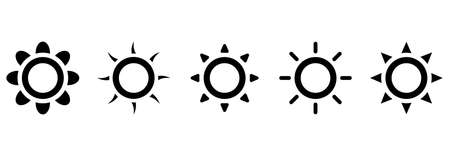 sun icon set vector sign symbolのイラスト素材