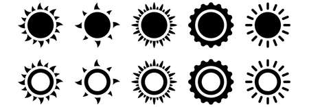 sun icon set vector sign symbolのイラスト素材