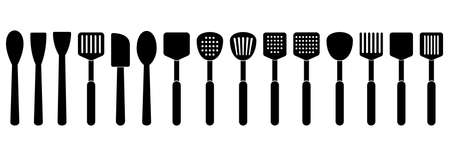 kitchen utensils icon set vector sign symbolのイラスト素材