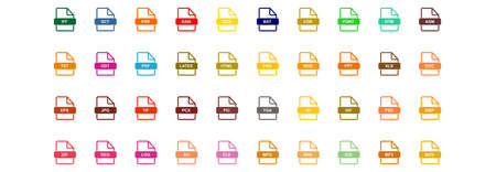 file format icon set, file format vector sign symbolのイラスト素材
