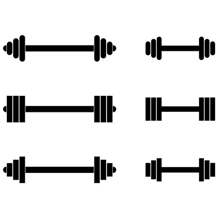 dumbbell icon set, dumbbell vector set sign symbolのイラスト素材
