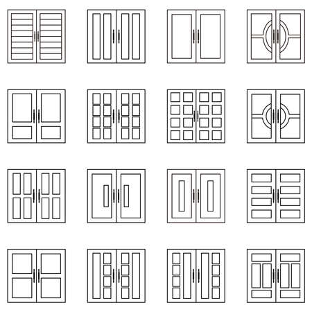doors icon set vector sign symbolのイラスト素材