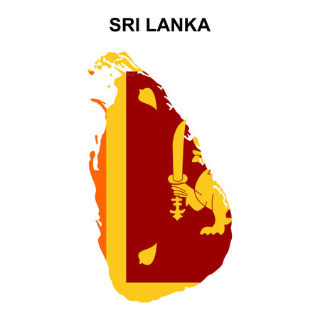 maps of Sri Lanka with national flags icon vector sign symbolのイラスト素材
