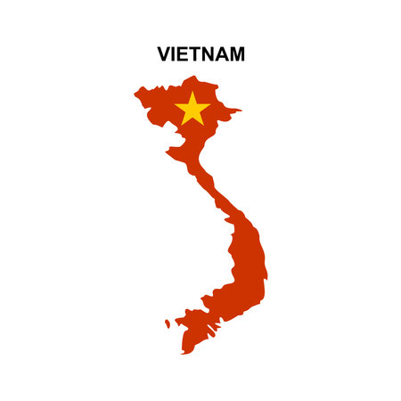 maps of Vietnam with national flags icon vector sign symbolのイラスト素材