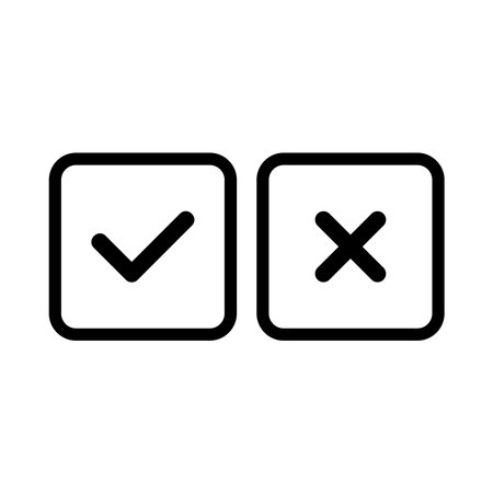 check mark and cross mark icon vector sign symbolのイラスト素材