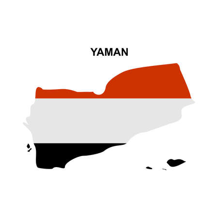maps of Yemen with national flags icon vector sign symbolのイラスト素材