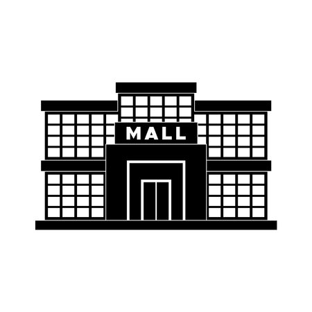 mall building icon, mall building vector sign symbolのイラスト素材